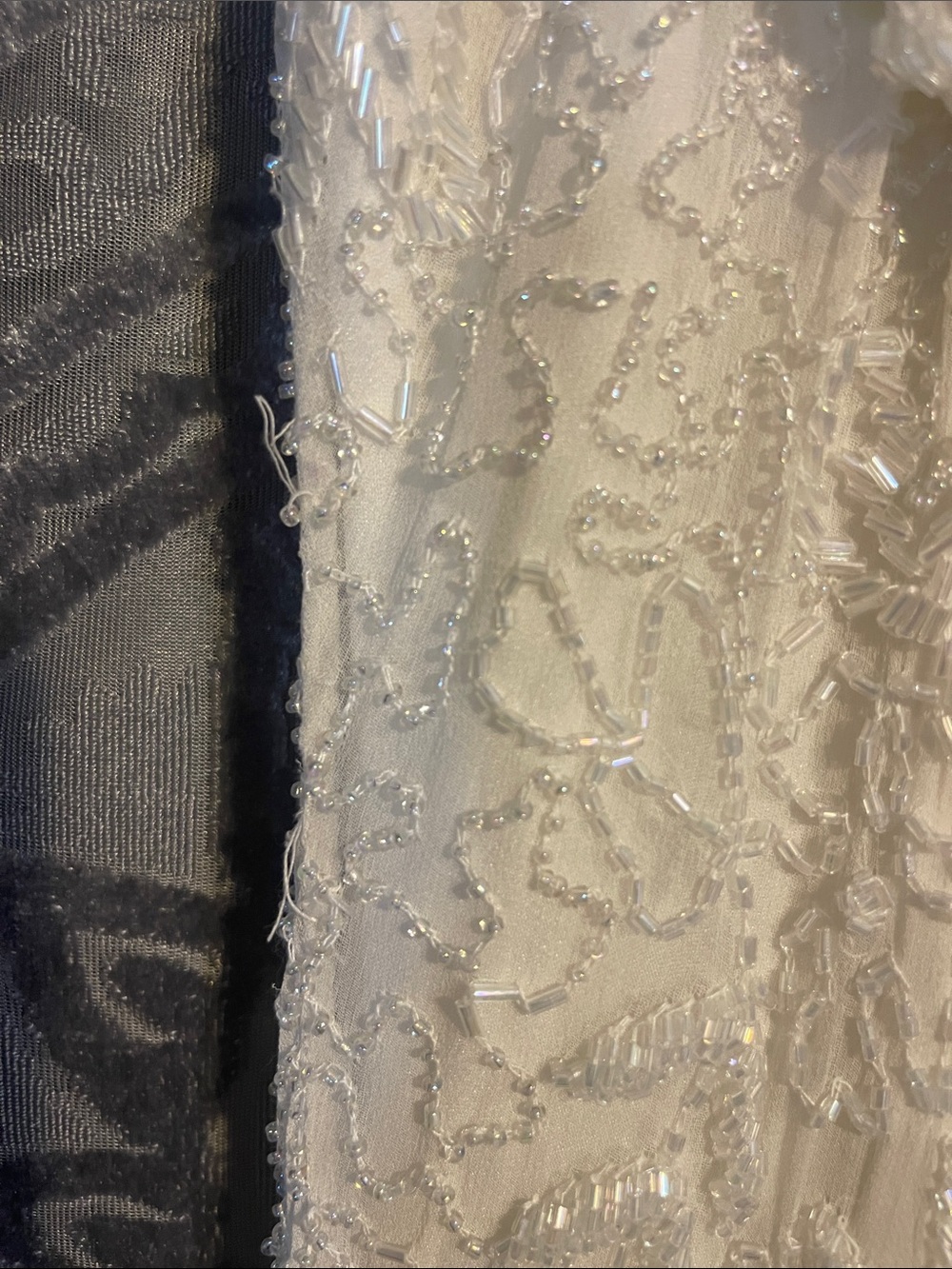 Elegant Scala Ivory Beaded Slip Dress - Women's Formal Evening or Wedding Gown - Picture 7 of 13